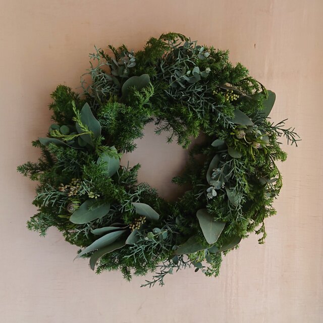 受注制作 : フレッシュグリーンのクリスマスリース