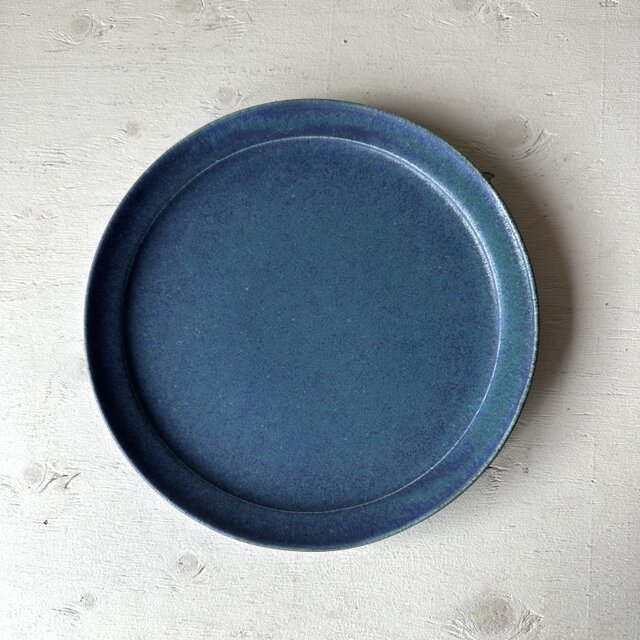 ターキッシュブルー釉　８寸リムプレート