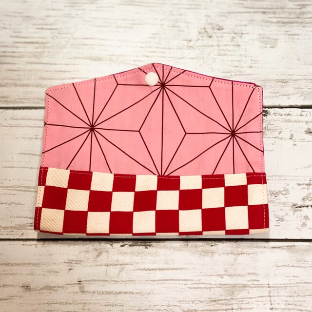 仮置きマスクケース　【和柄・麻の葉×市松】