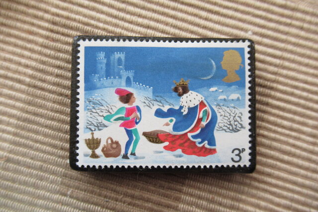 イギリス クリスマス切手ブローチ 6791の画像1枚目
