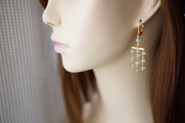 14kgf シャンデリアピアス♡ シーセラミック14kgfシャンデリアピアス | yuisetouchi