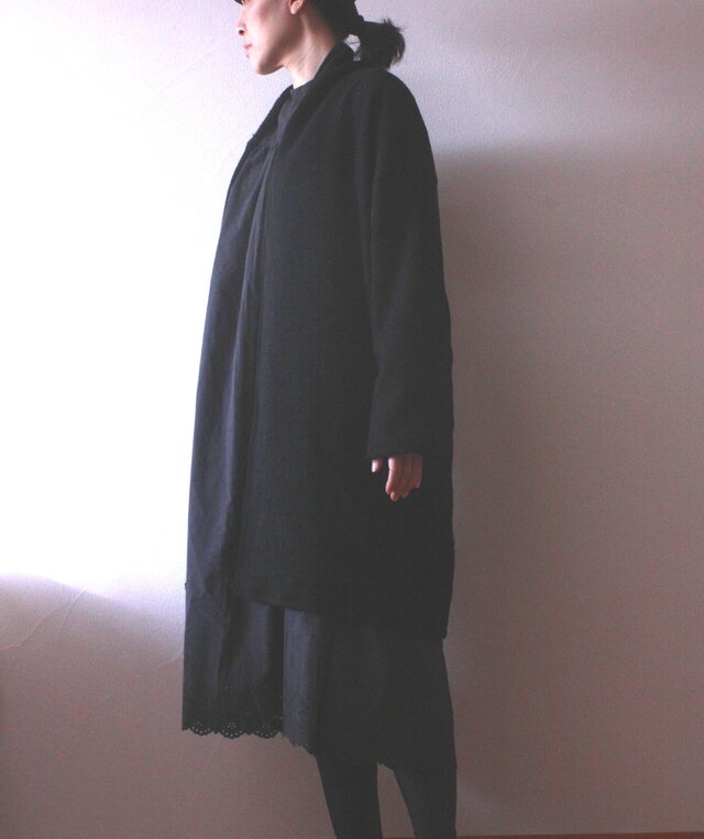 ウールコットンジャガード　羽織コート