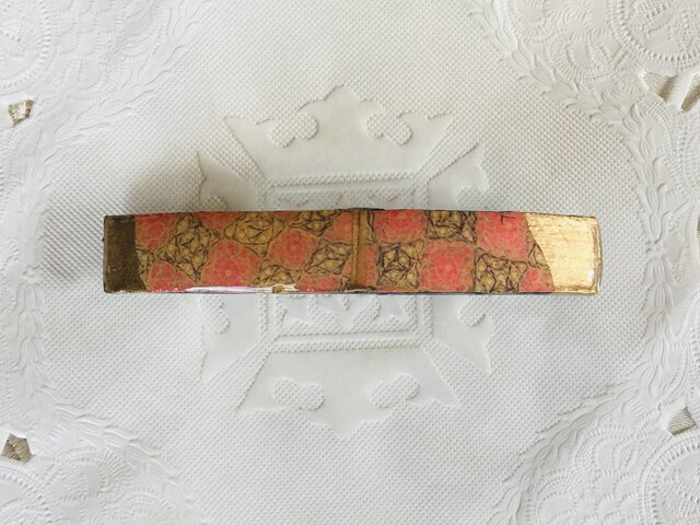 金継ぎ x Kashmir Hand Paint バレッタ (オレンジ)の画像1枚目