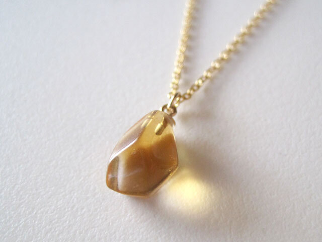 シトリンのネックレス14kgf honeyの画像1枚目