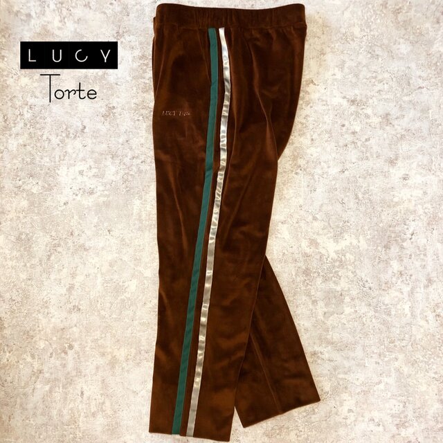 サイドライン ベロアパンツ【BROWN】の画像1枚目