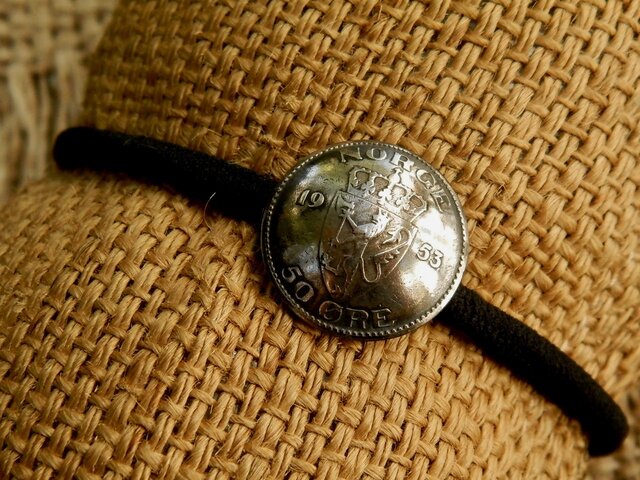 #H163 Kingdom of Norway Coin Hair Elasticの画像1枚目