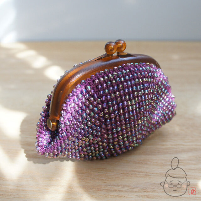 ばあば作☆☆ガラスビーズのプラがま（uva・1334）