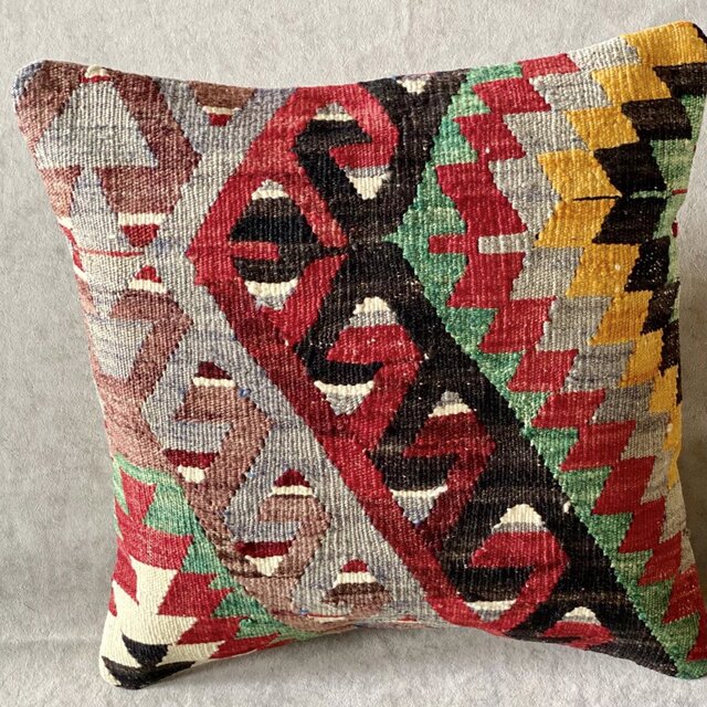 40cm　キリムピロー・ハンドメイドクッションカバー K400011