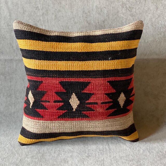 40cm　キリムピロー・ハンドメイドクッションカバー K400042