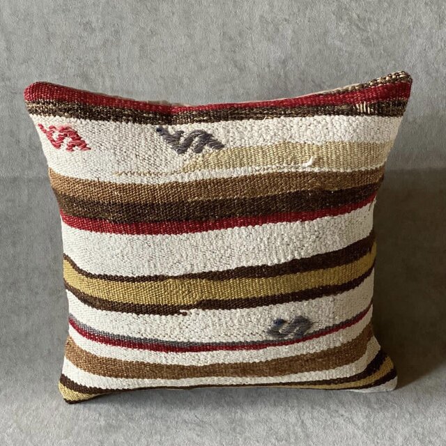 40cm　キリムピロー・ハンドメイドクッションカバー K400045