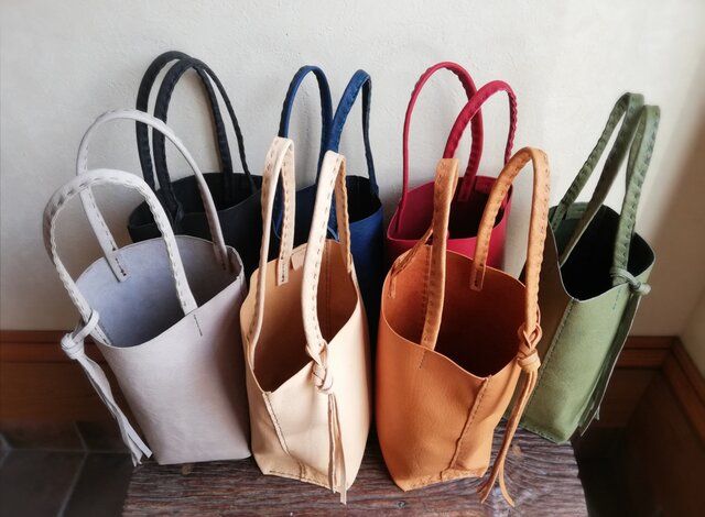 【受注制作】mini tote ピッグスキン 全7色の画像1枚目