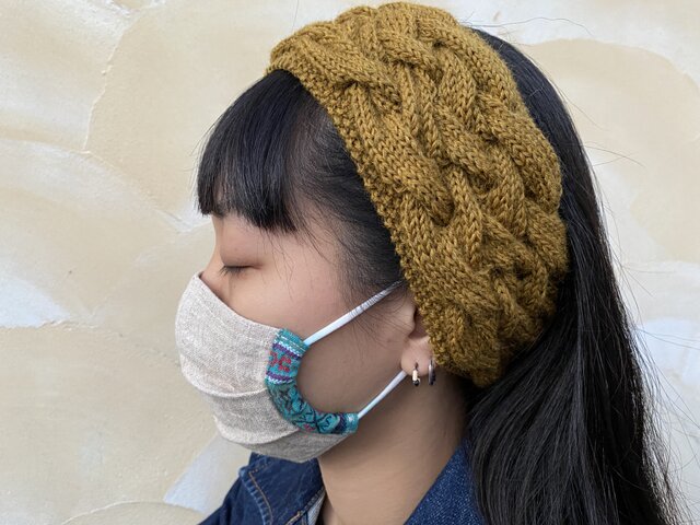 かぎ針編みニットリボン ヘアゴムモチーフ ハンドメイド