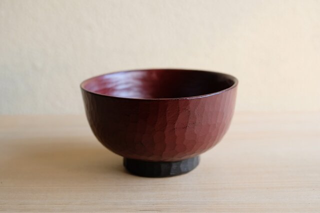 再販: ねむの木・手削り汁椀 赤 注文制作の画像1枚目