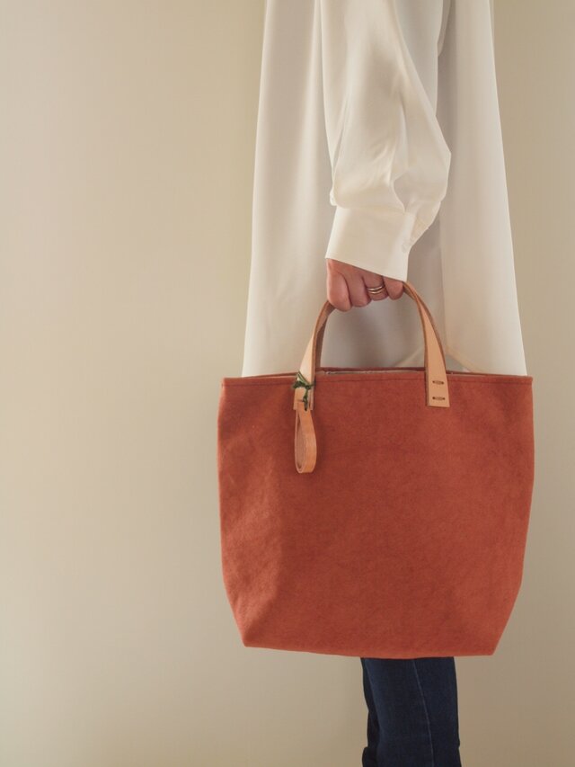 手染め帆布トートバッグSサイズ　□炎色□