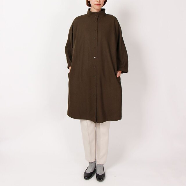 【SALE 30%off】マオカラードルマンシャツ(カーキ)