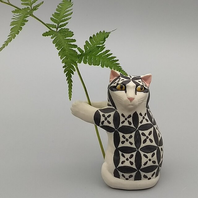 一輪ねこ 七宝模様の画像1枚目