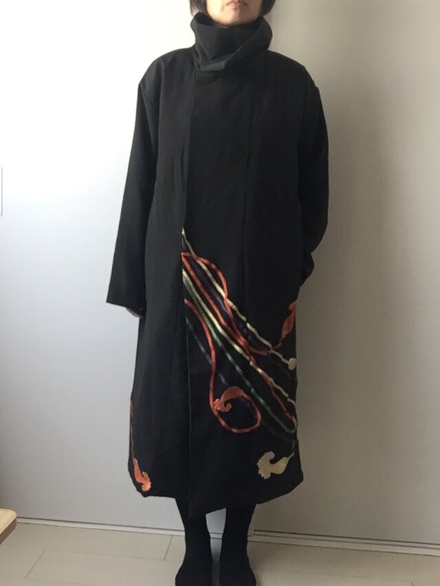 着物リメイクコート 帯紐