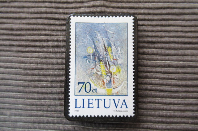 リトアニア クリスマス切手ブローチ6864 | iichi ハンドメイド・クラフト作品・手仕事品の通販