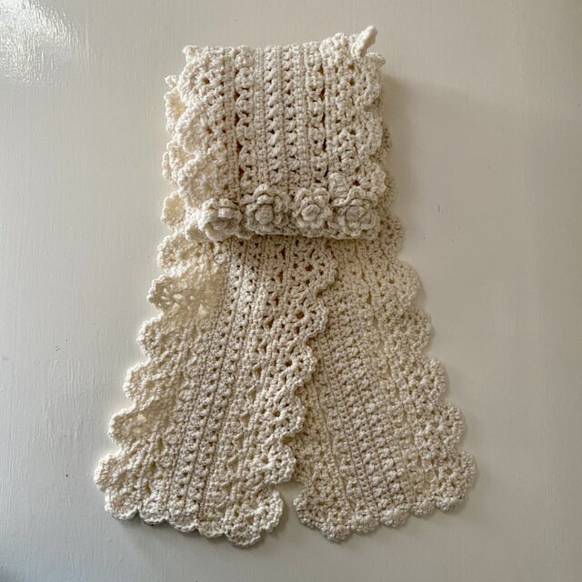 モチーフ編み　手編み　お花　コットン　バッグ　ハンドメイド
