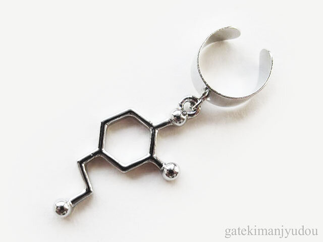 やる気ホルモン「ドーパミン」イヤーカフス【イヤリング等変更可】の画像1枚目