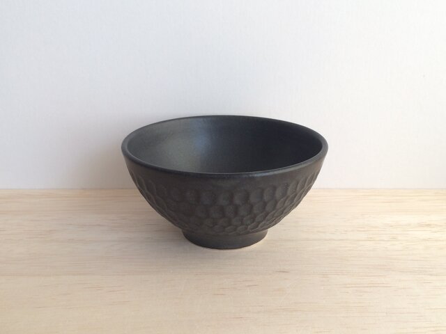 しのぎ茶碗(黒)の画像1枚目