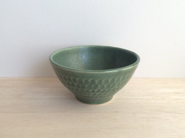しのぎ茶碗(グリーン)の画像1枚目