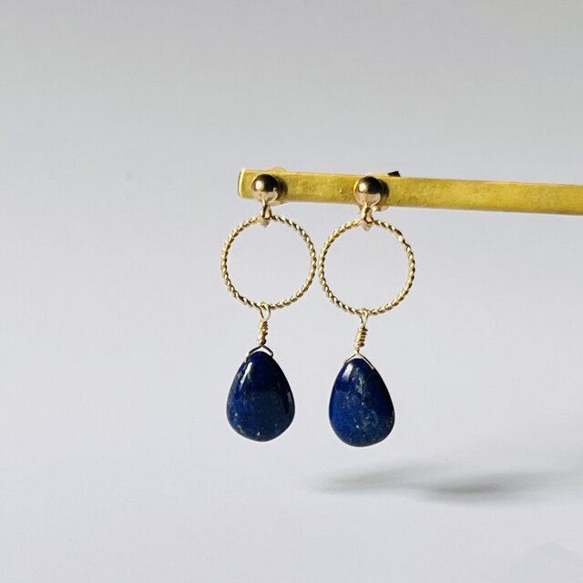 ラピスラズリ 雫のピアス