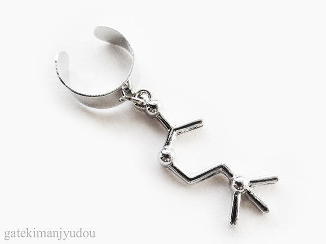 ストレス解消ホルモン「アセチルコリン」イヤーカフス【イヤリング等変更可】の画像1枚目