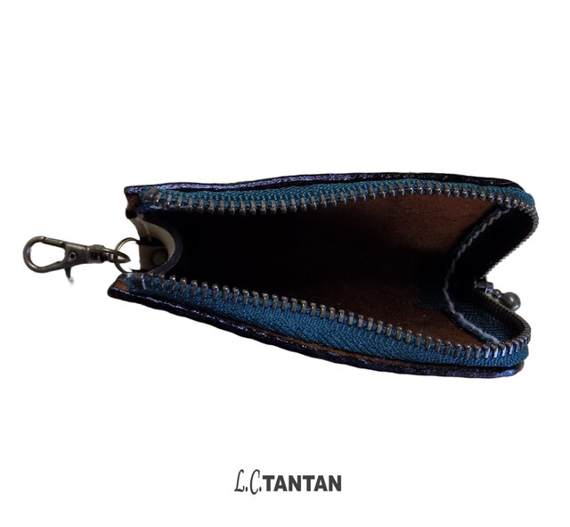 ファスナー付きミニケース《受注生産》手縫い本革コインケース