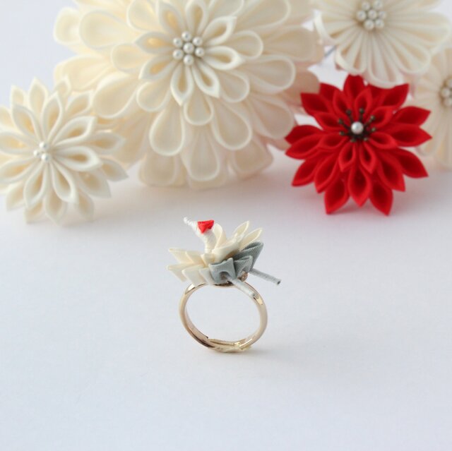 指輪 つまみ細工 祝鶴 小粋《受注生産》 | iichi 日々の暮らしを