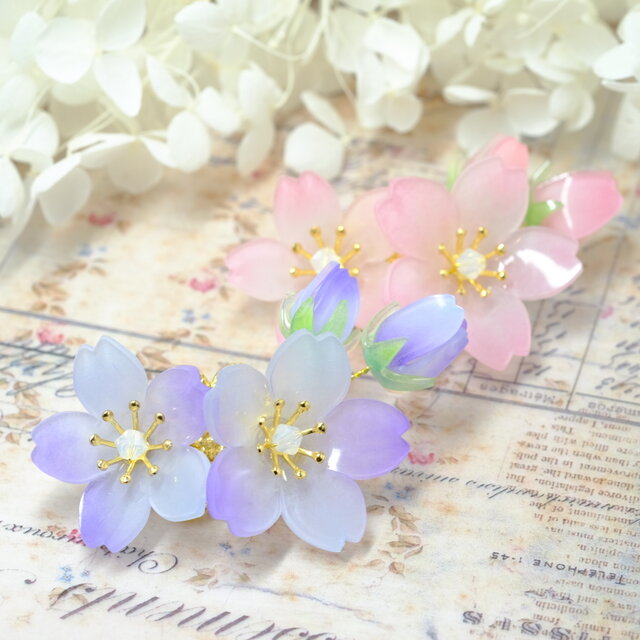 桜蕾ポニーフック♥自分だけの春を待つ -青紫色-