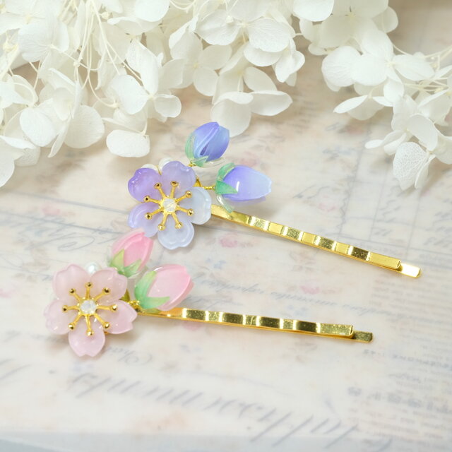 桜蕾ヘアピン♥自分だけの春を待つ -ピンク- | iichi 日々の暮らしを