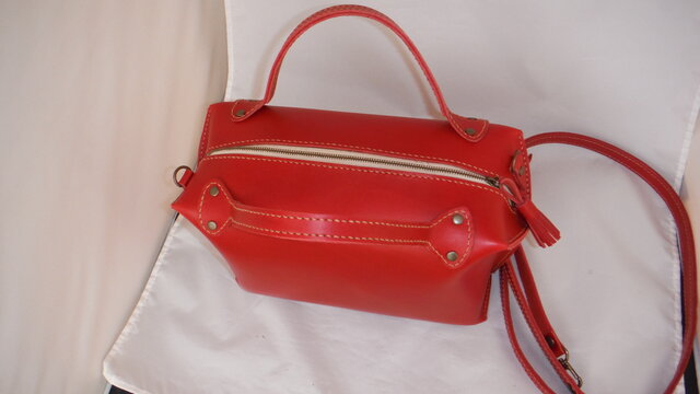 ミニボストンバッグ 赤 | iichi 日々の暮らしを心地よくする