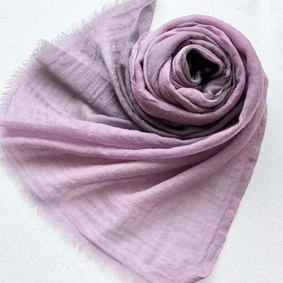 凸凹ここちよいウール＊京紫色×紺鼠色＊ストール
