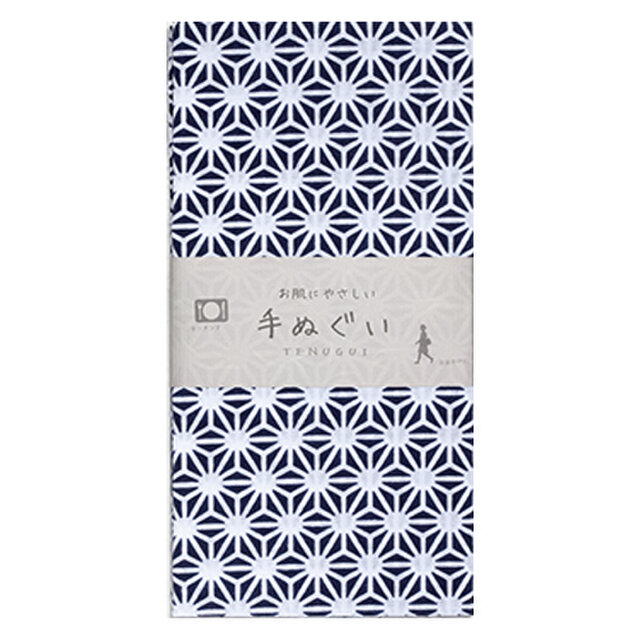 小紋柄　手ぬぐい　麻型（紺）
