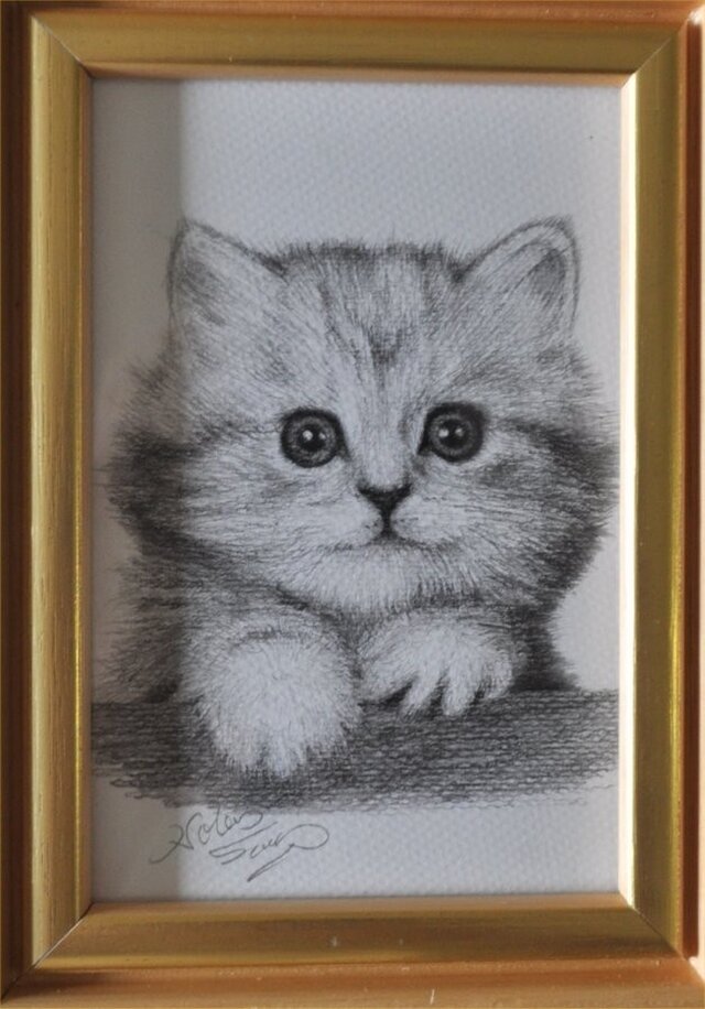 かわいい子猫の細密画 Iichi ハンドメイド クラフト作品 手仕事品の通販