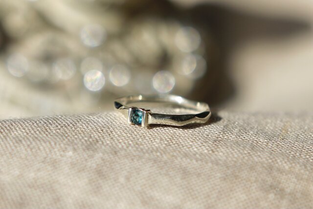 Ripples ring ☆ Blue Tourmaline 《ブルートルマリンのさざなみリング》の画像1枚目