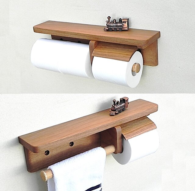オーク製 トイレットペーパーホルダーVer.14の画像1枚目