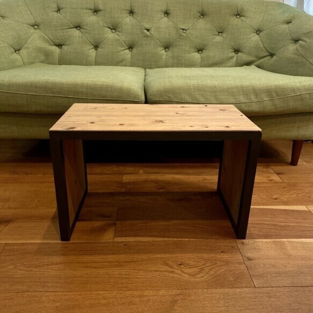 木とアイアンのソファー用2wayサイドテーブル【受注生産】 | iichi