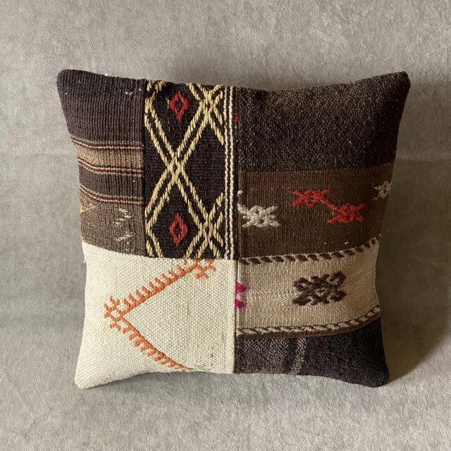 40cm　キリムピロー・ハンドメイドクッションカバー K400116