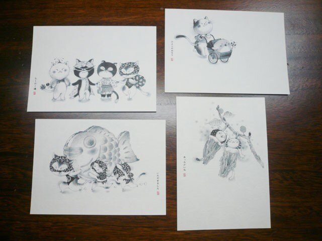 ポストカード『ははこねこ-ヒーロー編』4枚入の画像1枚目