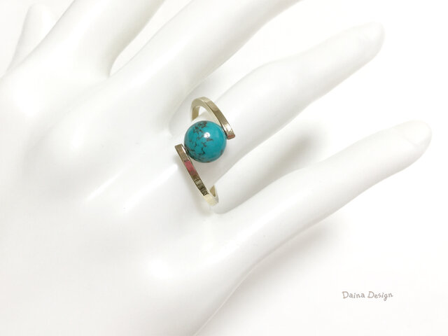 ターコイズ 指輪 トルコ石 12月誕生石 厄除け 青緑 天然石 一粒 リング