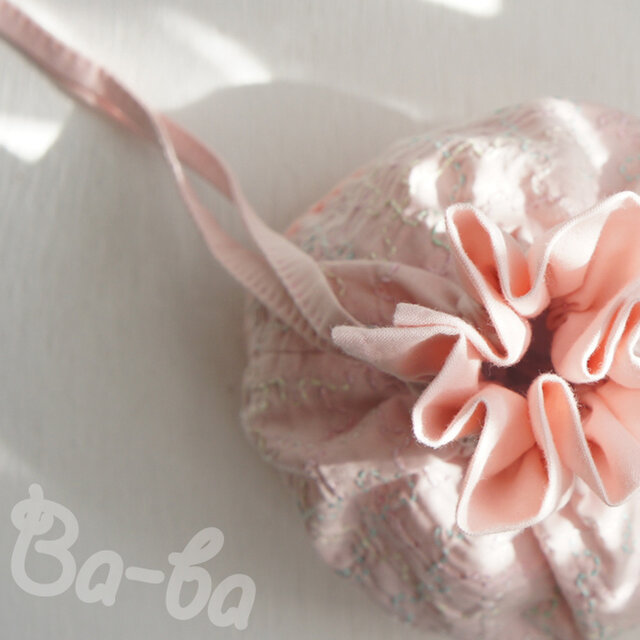 刺し子のまるころ巾着ポーチ（K36・さしこ）