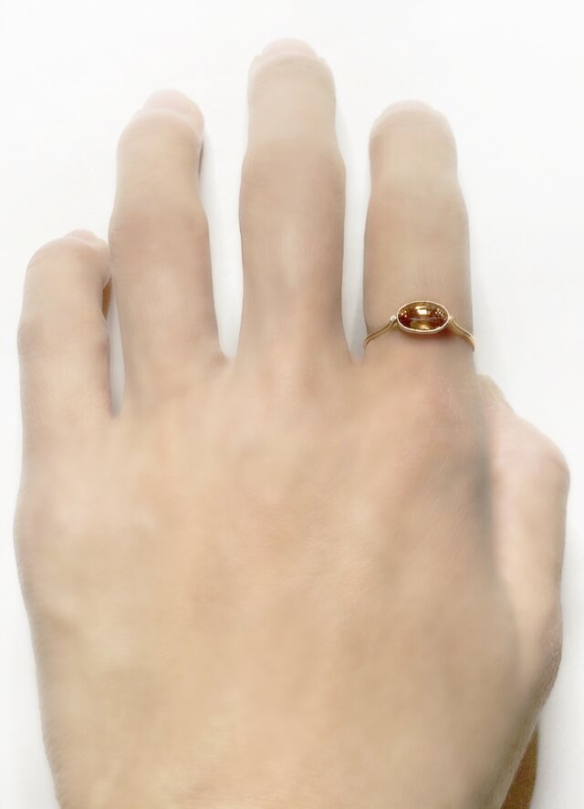 一点もの k18 Malaya Garnet リング/ 受注制作の画像1枚目