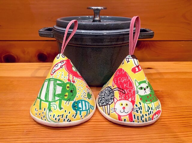 2個セット★三角鍋つかみ★staub★ストウブ 鍋つかみ ミトンの画像1枚目