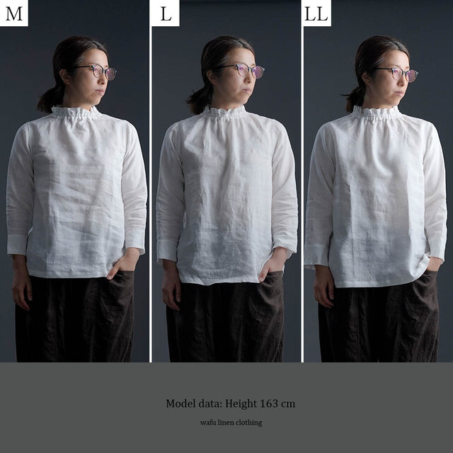 LL】【wafu】雅亜麻 Linen Top タートル ネック インナー 袖