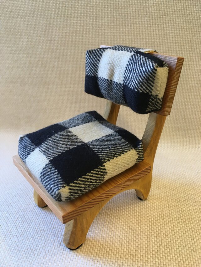sokko's chair 黒xベージュチェック柄の画像1枚目