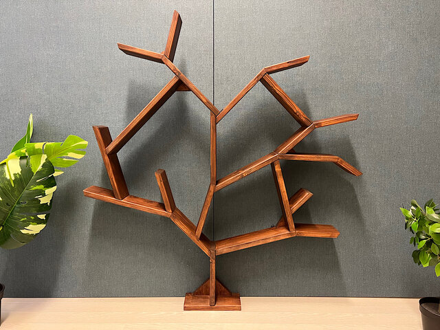 【送料無料】 ウォールシェルフ ブランチツリー 台付き SPF ブラウン 送料無料】 ウォールシェルフ ブランチツリー 台付き SPF ブラウン