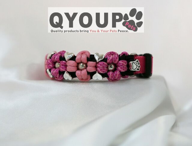 パラコード犬用首輪<小型犬用＞ Fleurs☆petit My sweet