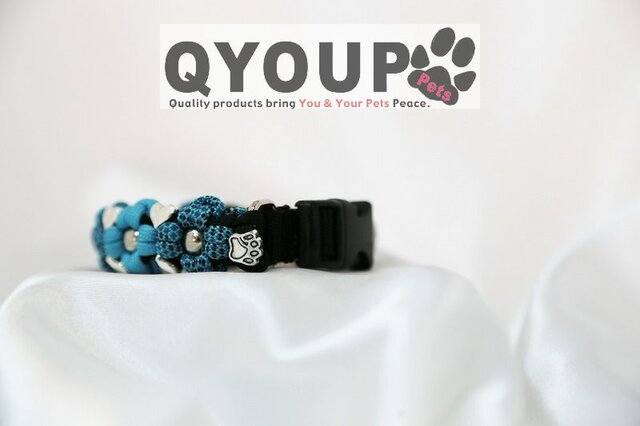 パラコード❥首輪❥　わんちゃん用首輪　水色　№020 パラコード❥首輪❥　わんちゃん用首輪　水色　№020